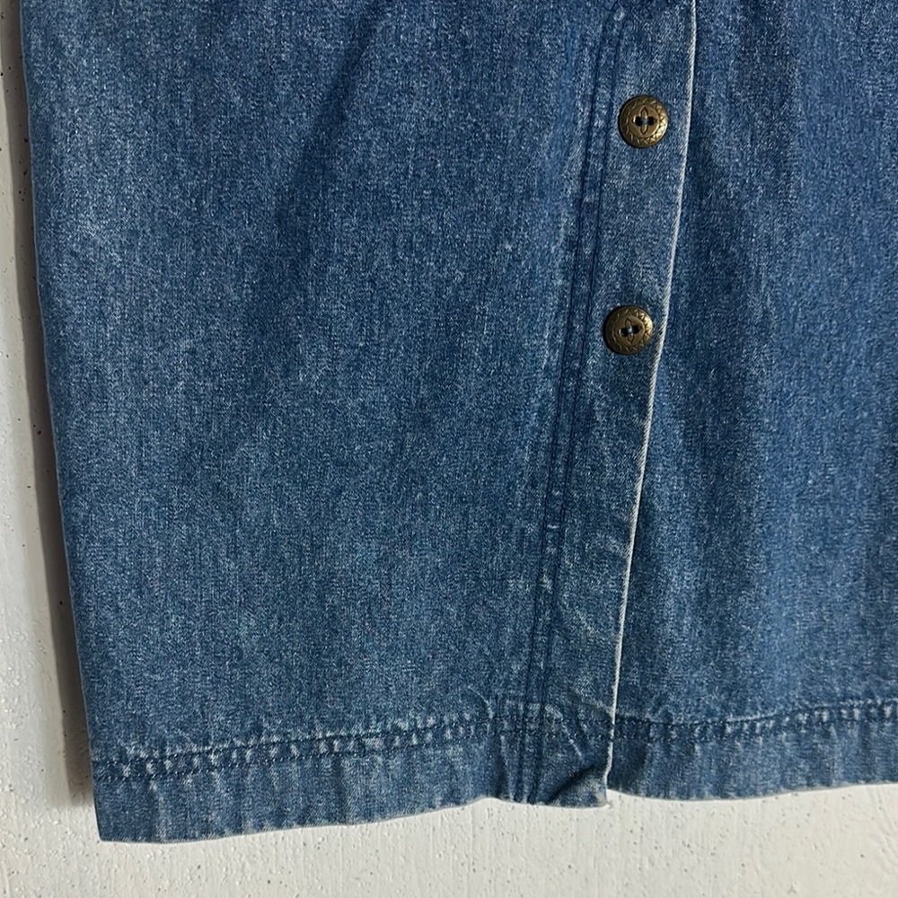 Vintage Cotton Jean Pencil Midi Skirt, S - Picture 12 of 16